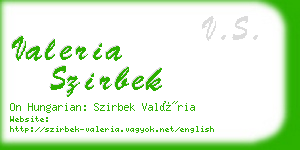 valeria szirbek business card